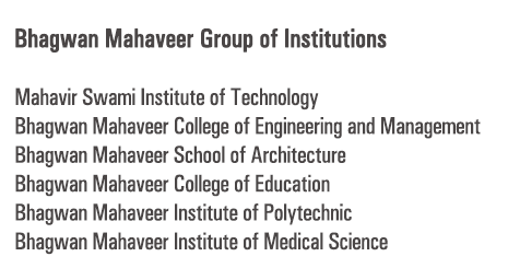 Logo ofBhagwan Mahaveer Group of Institutions